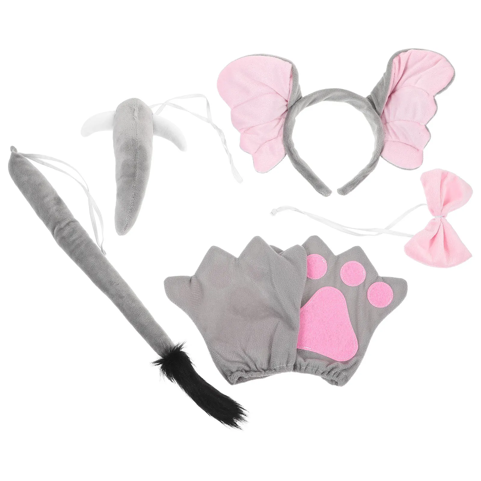 

1 set Elephant Headband Costume Set Animal Ear Hair Hoop For Kids Party Halloween Cosplay Photo Props Accessory