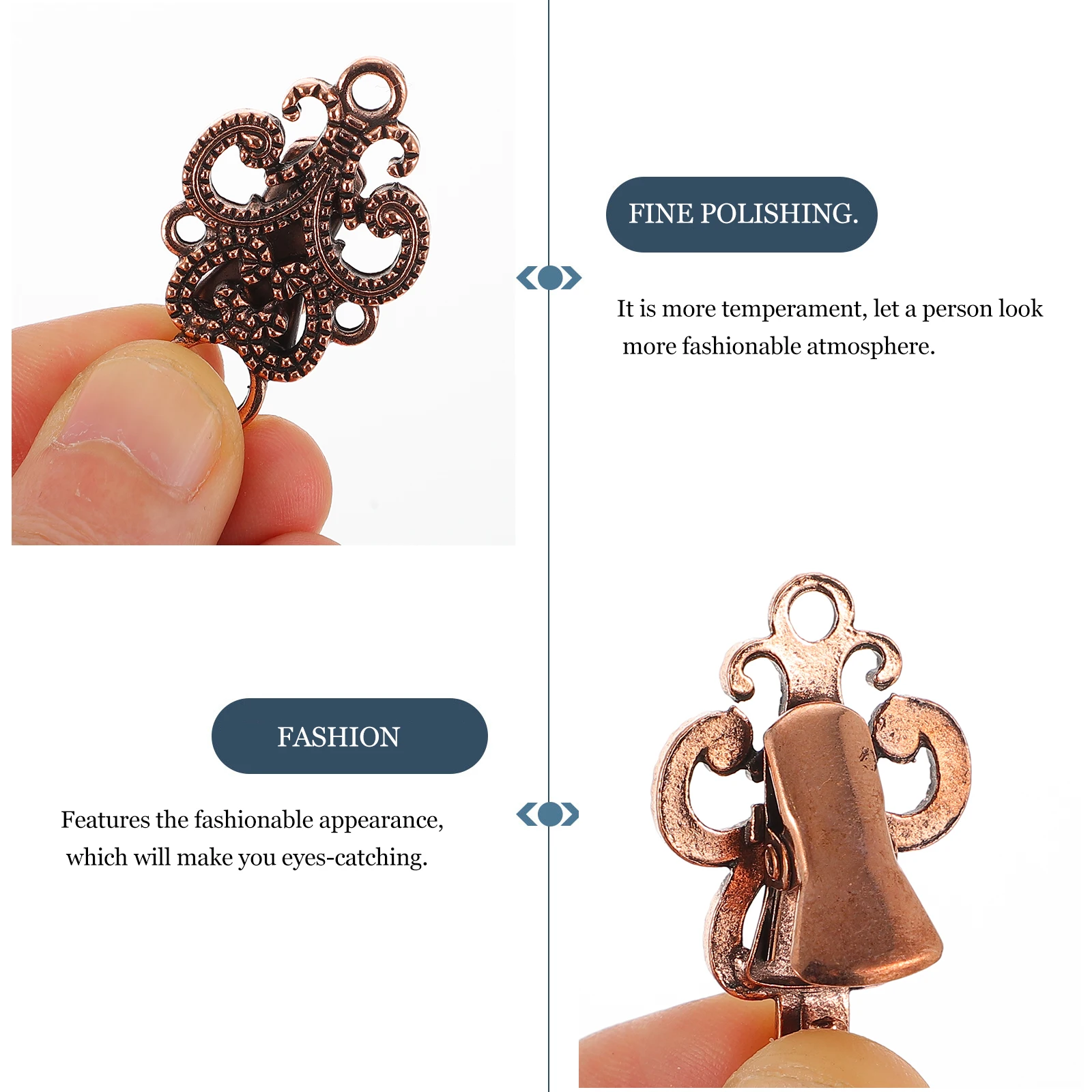 2 paia di fermagli per colletto a mantella con clip per scialle vintage per donna Elegante chiusura per cardigan Spilla per mantello retrò liscia adatta per appuntamenti di nozze