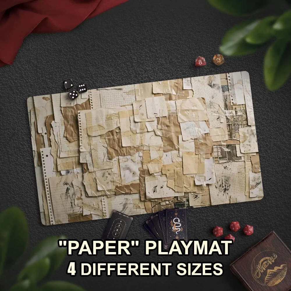 Funny Paper TCG Playmat, Poor Person's Game Mat, Gag Gift For TCG Players, Premium Stitched Edges, Large Extended Mat
