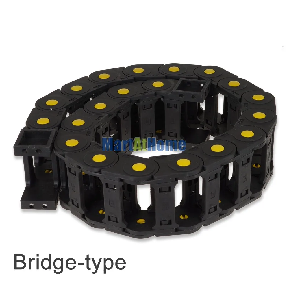 ARGEDO Black Plastic Enhanced 1M Length 25x38/50/57/77mm Full-Closed/Bridge-type Drag Chain Cable Carrier for CNC Machine