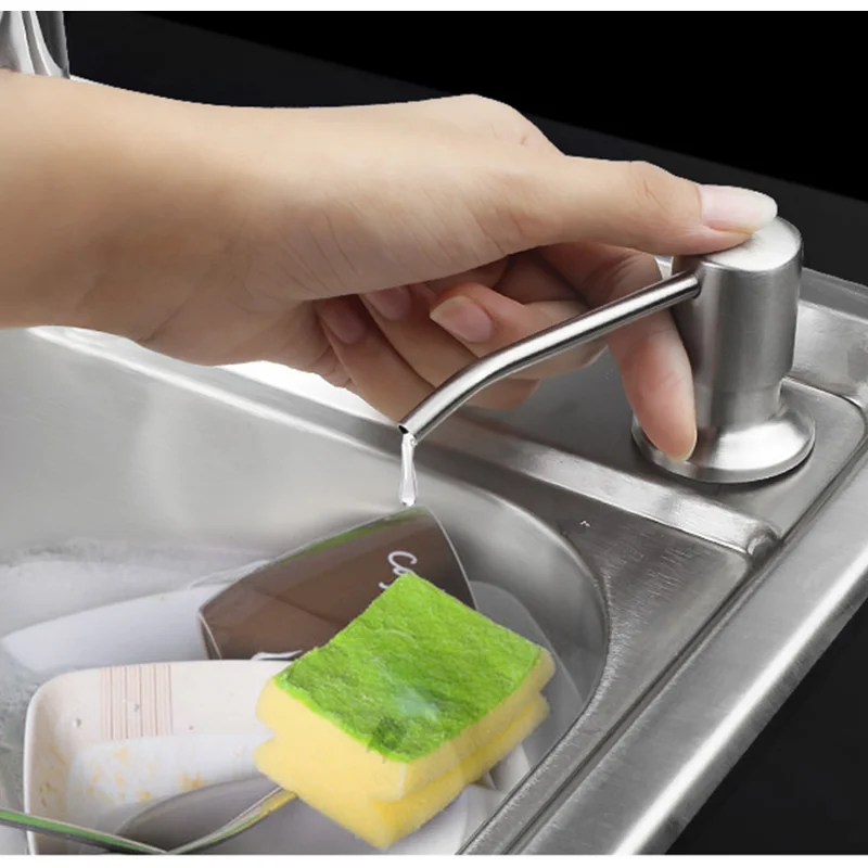 Black Stainless Steel Sink Soap Dispenser ABS Plastic Bottle Pump Hand Liquid Soap Dispensers