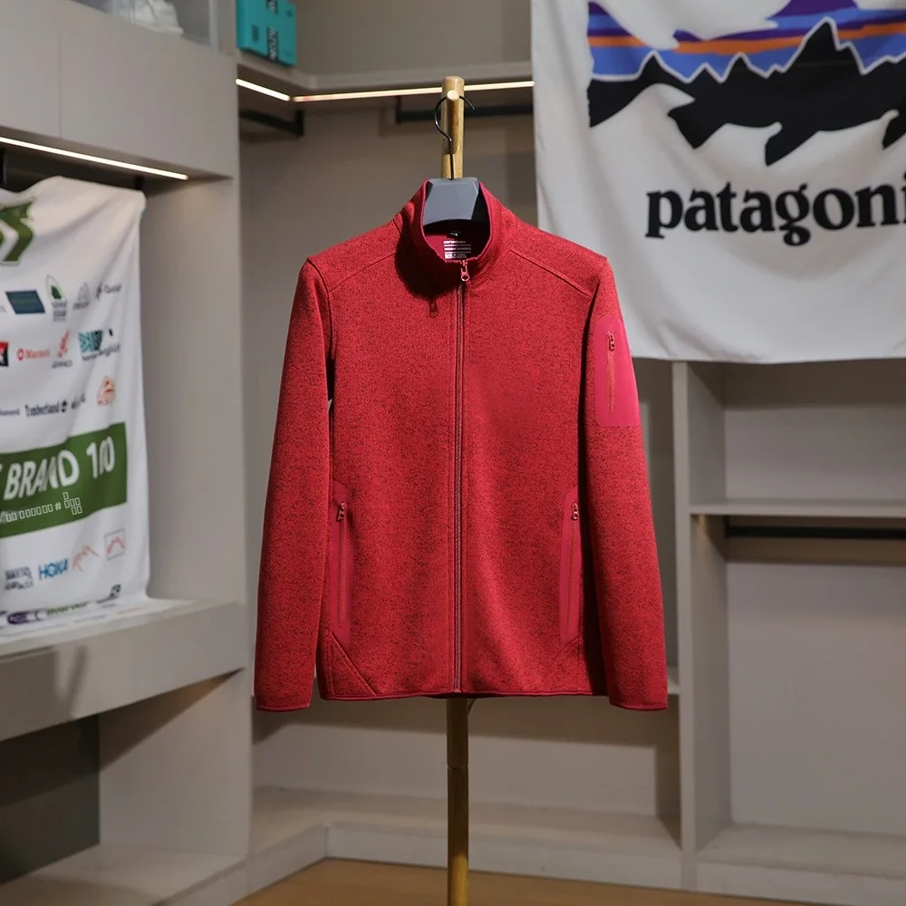 

Warm Fce Lined Stand Collar Sweatirt Jaet for Men And Women with Pred Glue kets Thiened Autumn Winter Outerwear