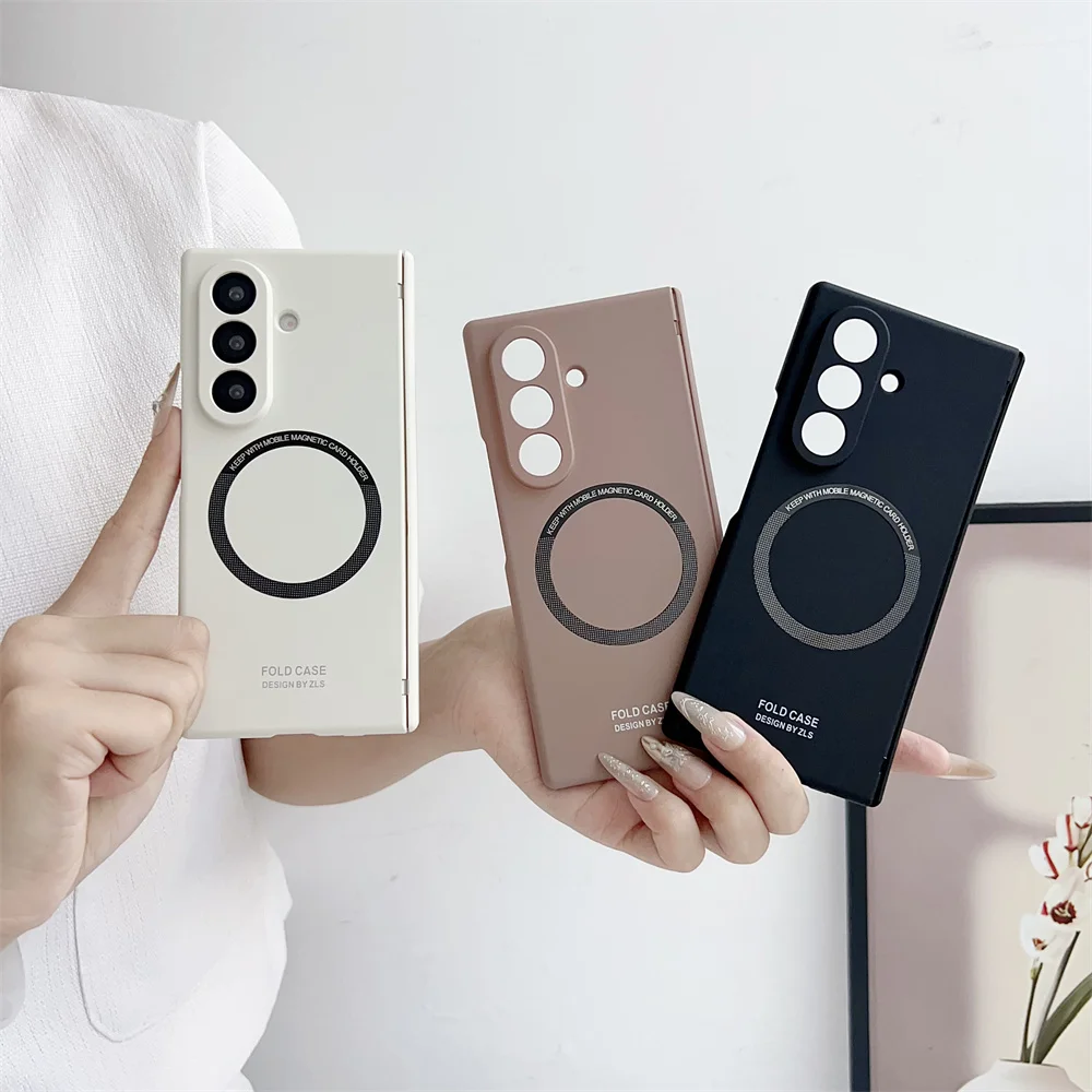 

For Samsung Galaxy Z Fold 7 6 5 Case Magnetic Wireless Charging With Glass Film Shockproof Protection Hard Back Cover Fold6
