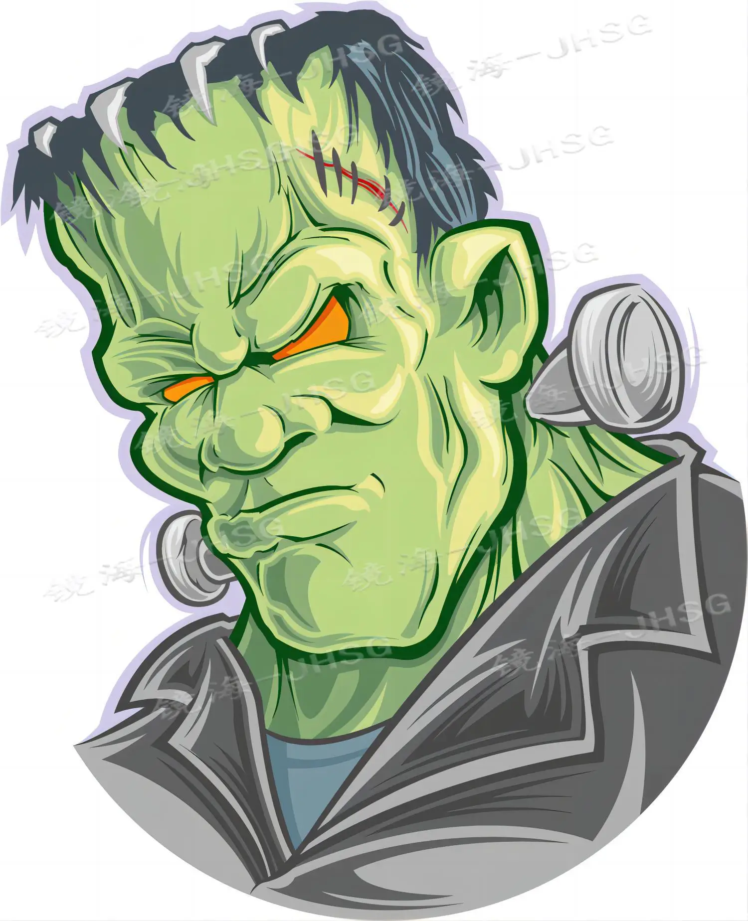 

Frankenstein Head Car Bumper Stickers-