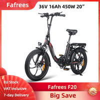 Fafrees F20 Electric Bike 450W 36V 16AH CST 20*3.0 Inch Fat Tires All Terrain Step-through 7 Speed Cadence Sensor Folding E-bike