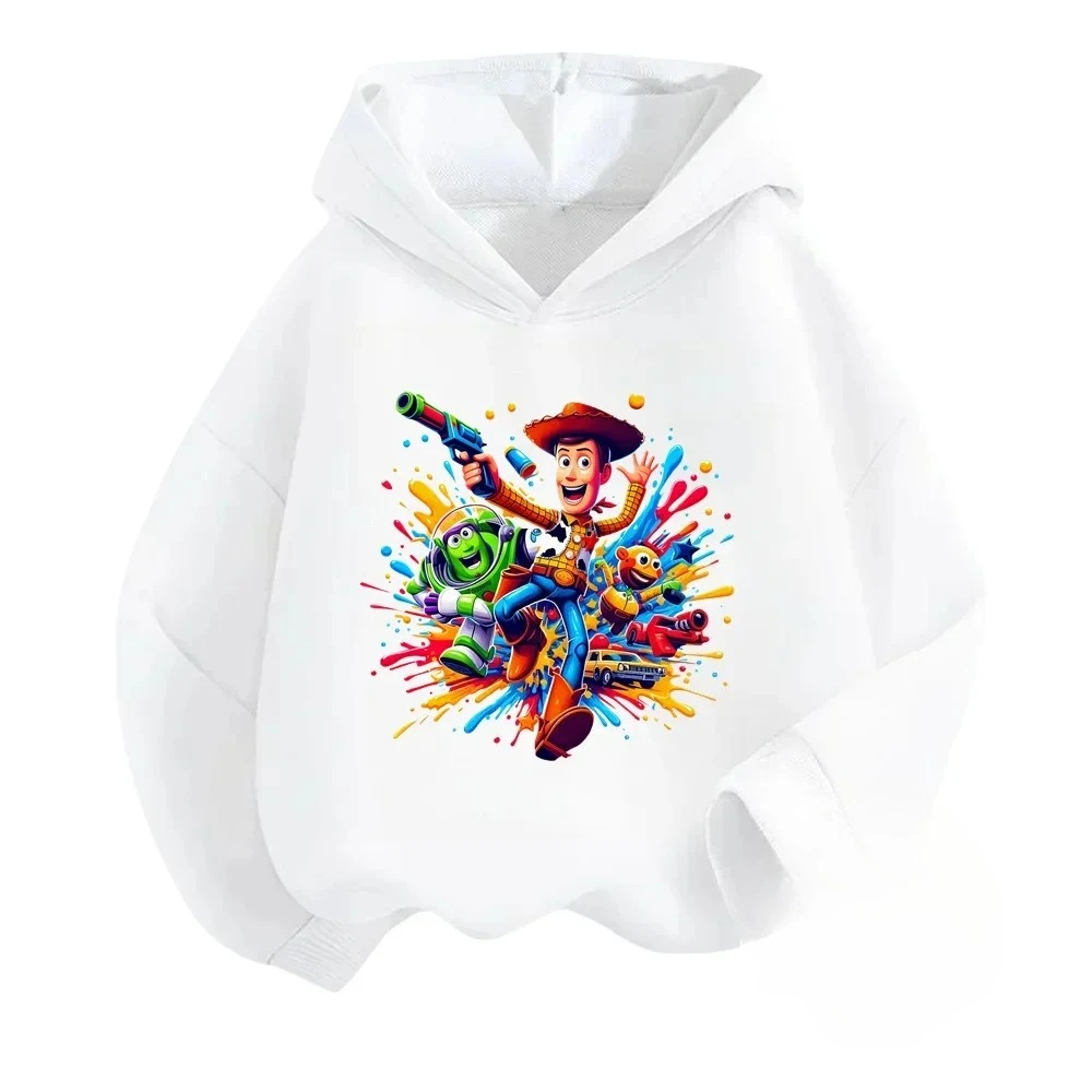 

Toy Story Cartoon Print Boys Girls Fashion Pullover Hoodies Children's Sweatshirts Autumn and Winter Casual Warm Hooded