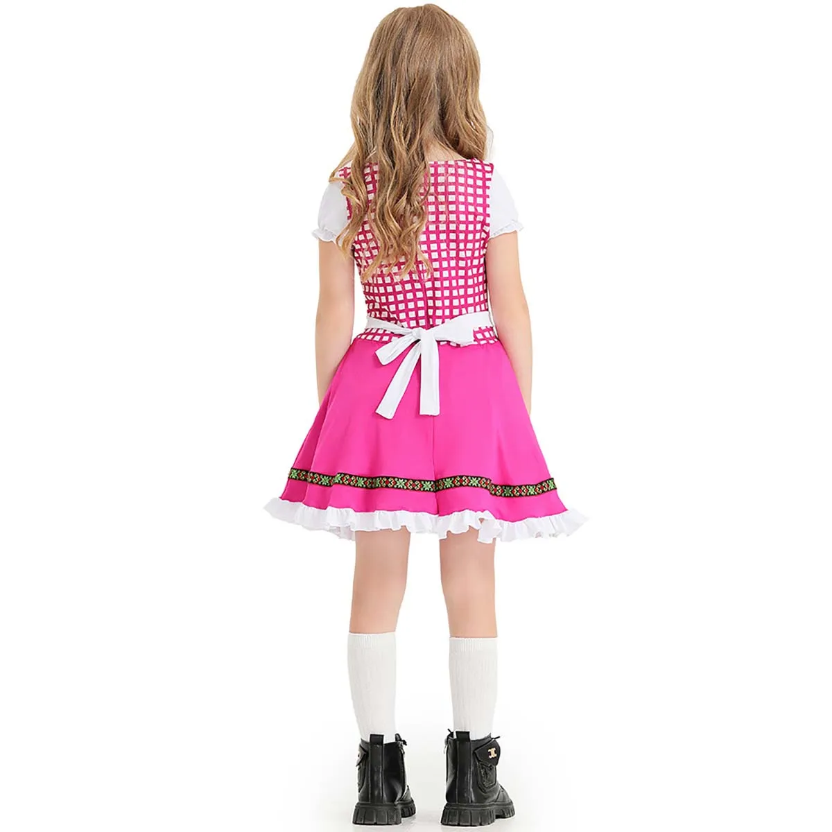 Oktoberfest Costume for Girls Kids Children German Beer Maid Wench Costumes Bavarian Dirndl Heidi Cosplay Dress Up