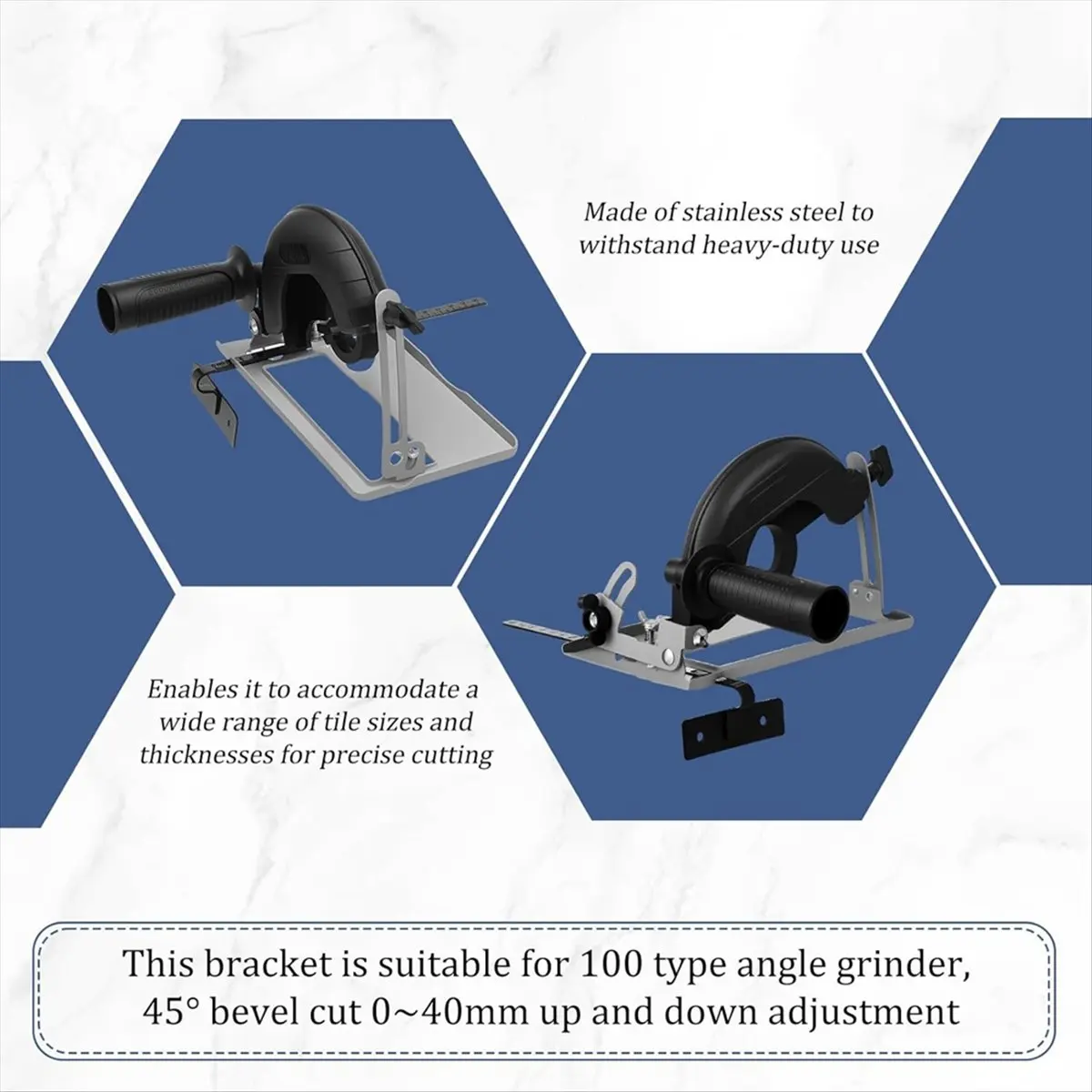 HGHO Angle Grinder Stand, 45° Adjustable Angle Grinder Holder Accessories Cover, 0-40mm Cutting Depth, Cutting Bracket