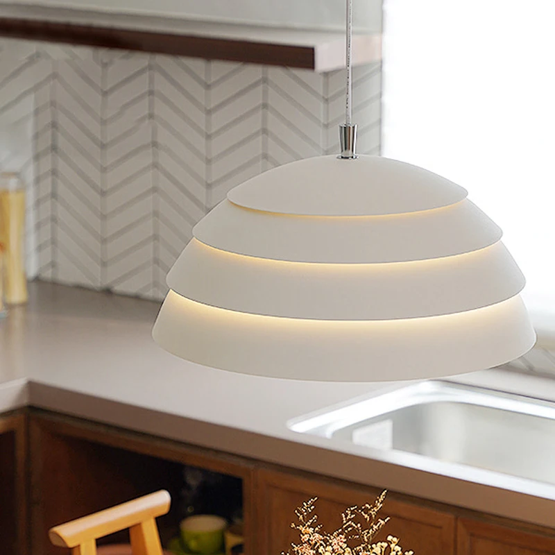 Nordic Pendant Light Iron E27 Home Decorative Hanging Lamps For Restauran Bedroom Living Room Coffee White Indoor LED Lighting