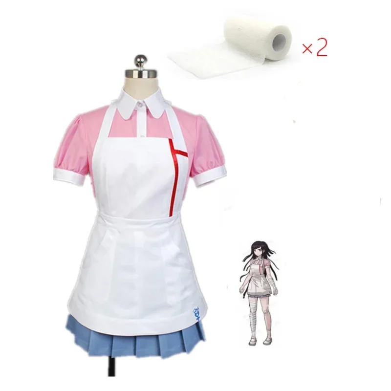 Danganronpa Mikan Tsukiki Cosplay Halloween Carnival Ultimate Nurse Funny Costume Cafe Maid Uniform For Women MN9