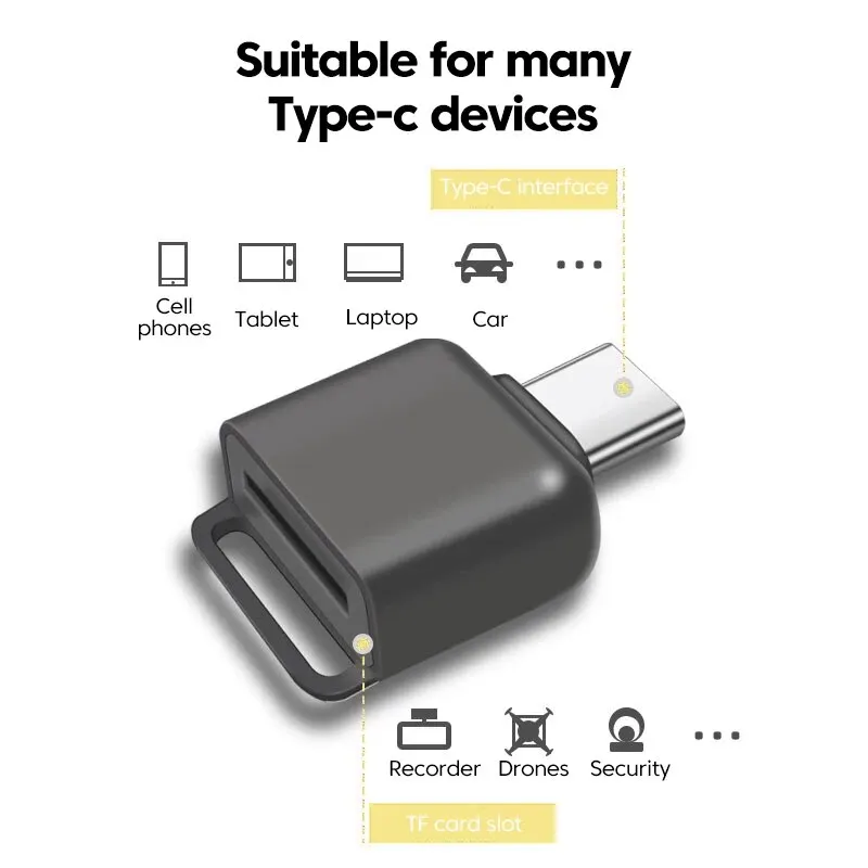 USB Card Reader Type-C to TF Memory Card High Speed Adapter Smart Cardreader for Apple Samsung Laptop Computer Accessories
