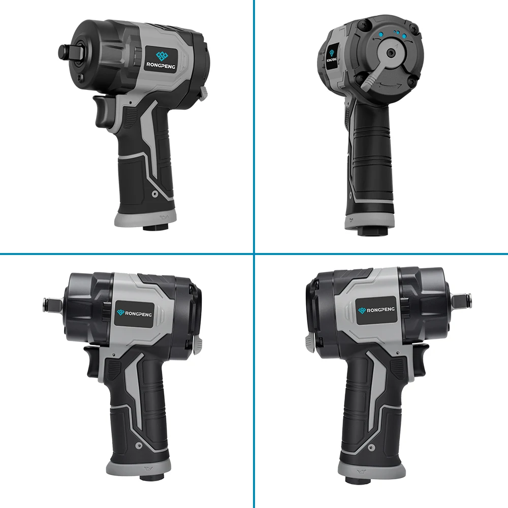 Pneumatic Tools 880 ft-lb maximum tension torque 1/2 inch size compact pneumatic impact wrench suitable for tight work areas
