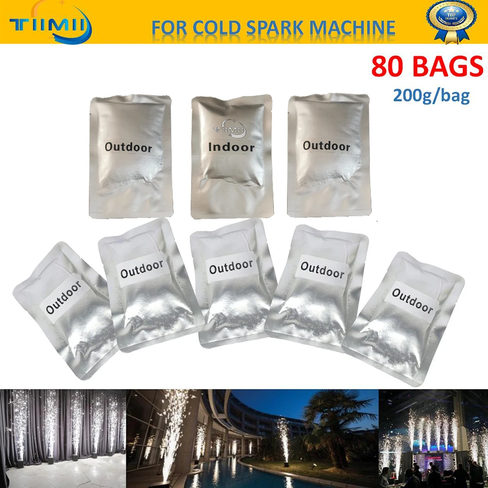 80 Bag Cold Spark T1 Powder 200g/bag For Sparkular Machine Wedding Party Show Sparklers Refills MSDS Powder Consumable