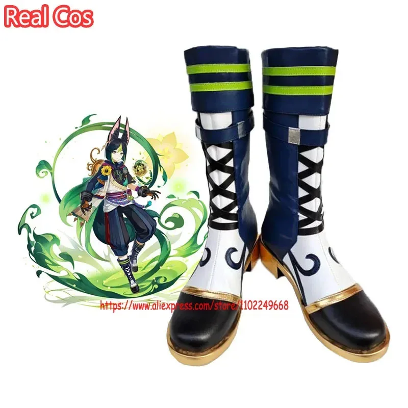 

RealCos Genshin Impact Tignari Game Обувь для косплея Сапоги Хэллоуин Карнавал Необычные вечерние реквизит Cos Парик Головной убор на заказ