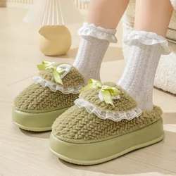 2024 nuove pantofole con zoccoli in pelliccia da donna inverno caldo diapositive robuste peluche antiscivolo pantofole da casa scarpe da camera da letto da donna soffici scarpe di cotone