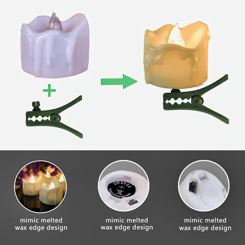 

9Pcs LED Electronic Decorative Lamp with Simulated Flame for Christmas Tree Festival Party Decoration White