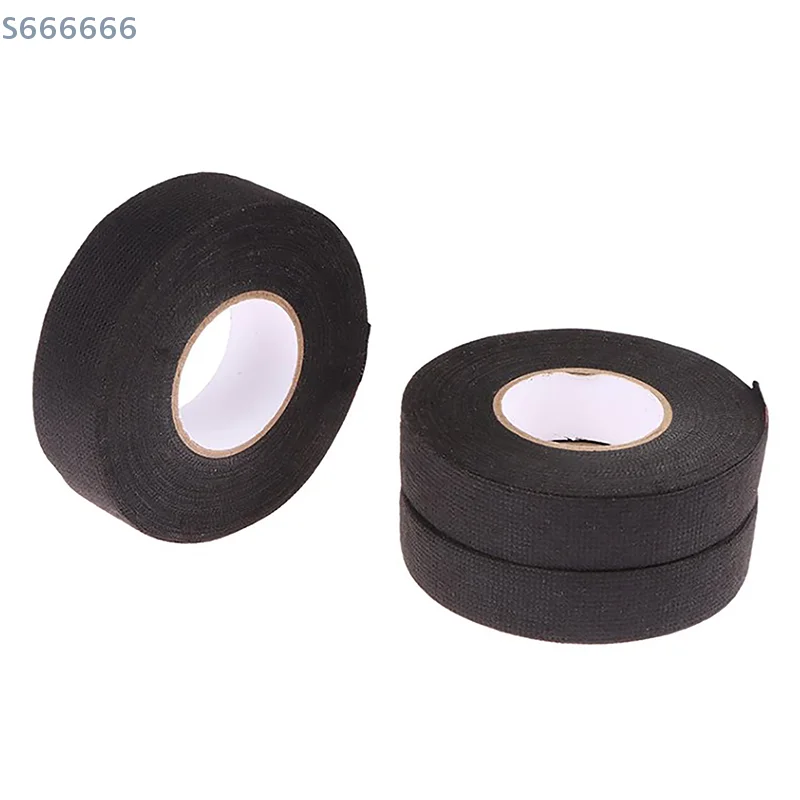 15M Heat-resistant Adhesive Cloth Fabric Tape To Eliminate Abnormal Noise For Car Auto Cable Harness Wiring Loom Protection Mute