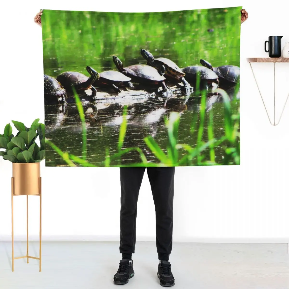 Getting in Line to Warm Up Throw Blanket Stylish Warm Blanket for Living Room Bedroom