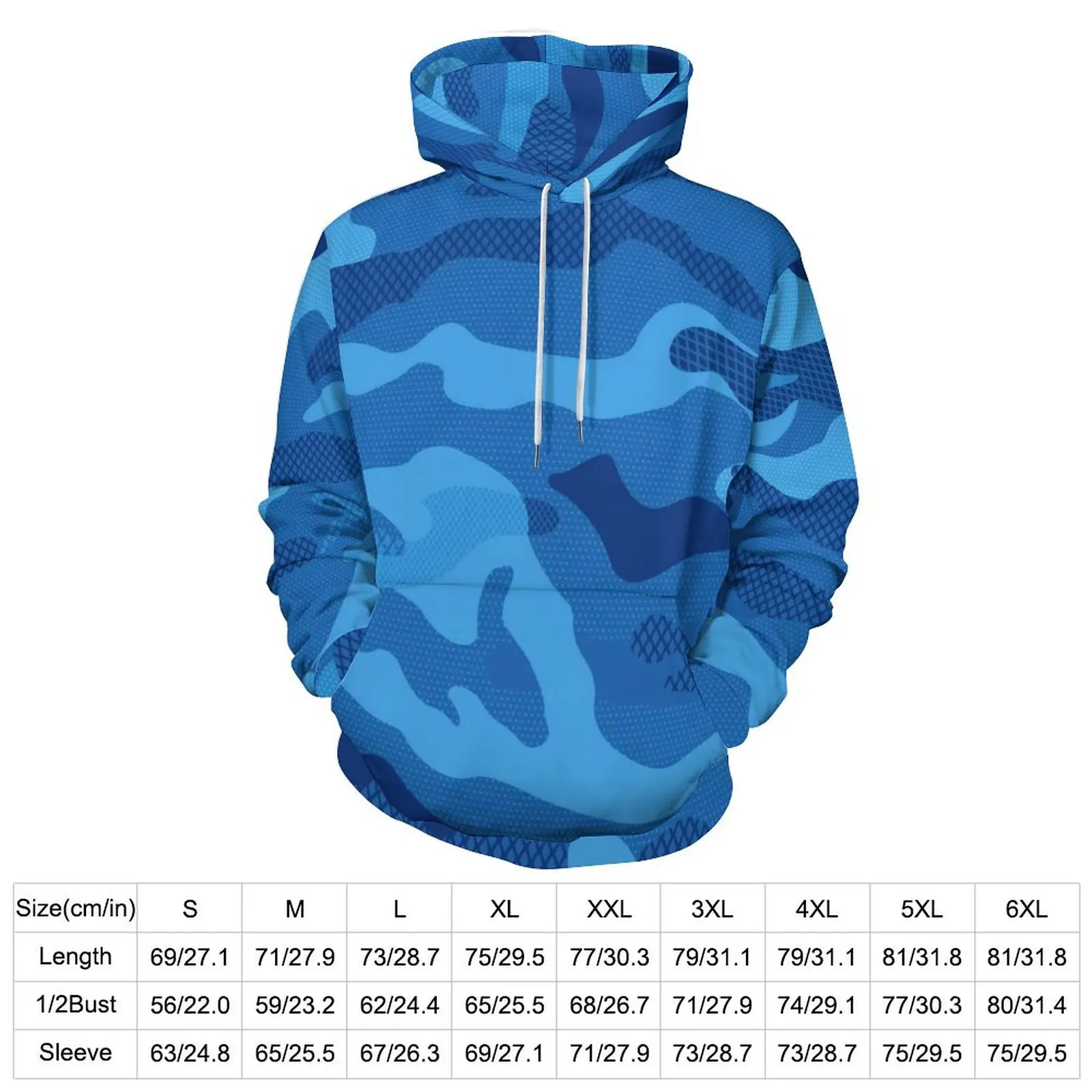 Blue Camouflage Hoodies Military Navy Camo Harajuku Casual Hoodie Long Sleeve Pretty Custom Sweatshirts Gift Idea