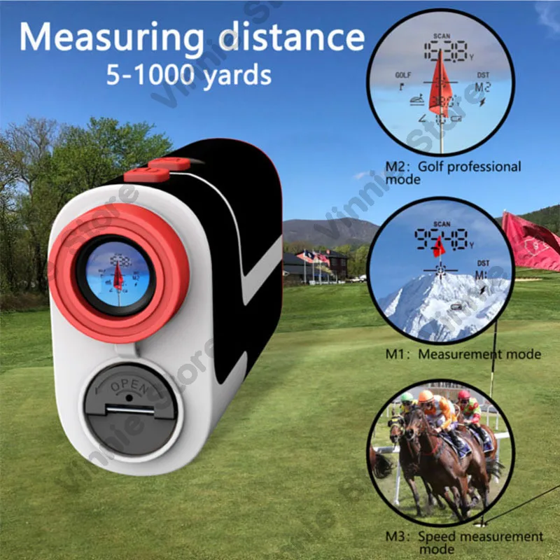 Outdoor handheld laser ranging telescope 1200m golf angle compensation flag-locking speed measuring range finder.