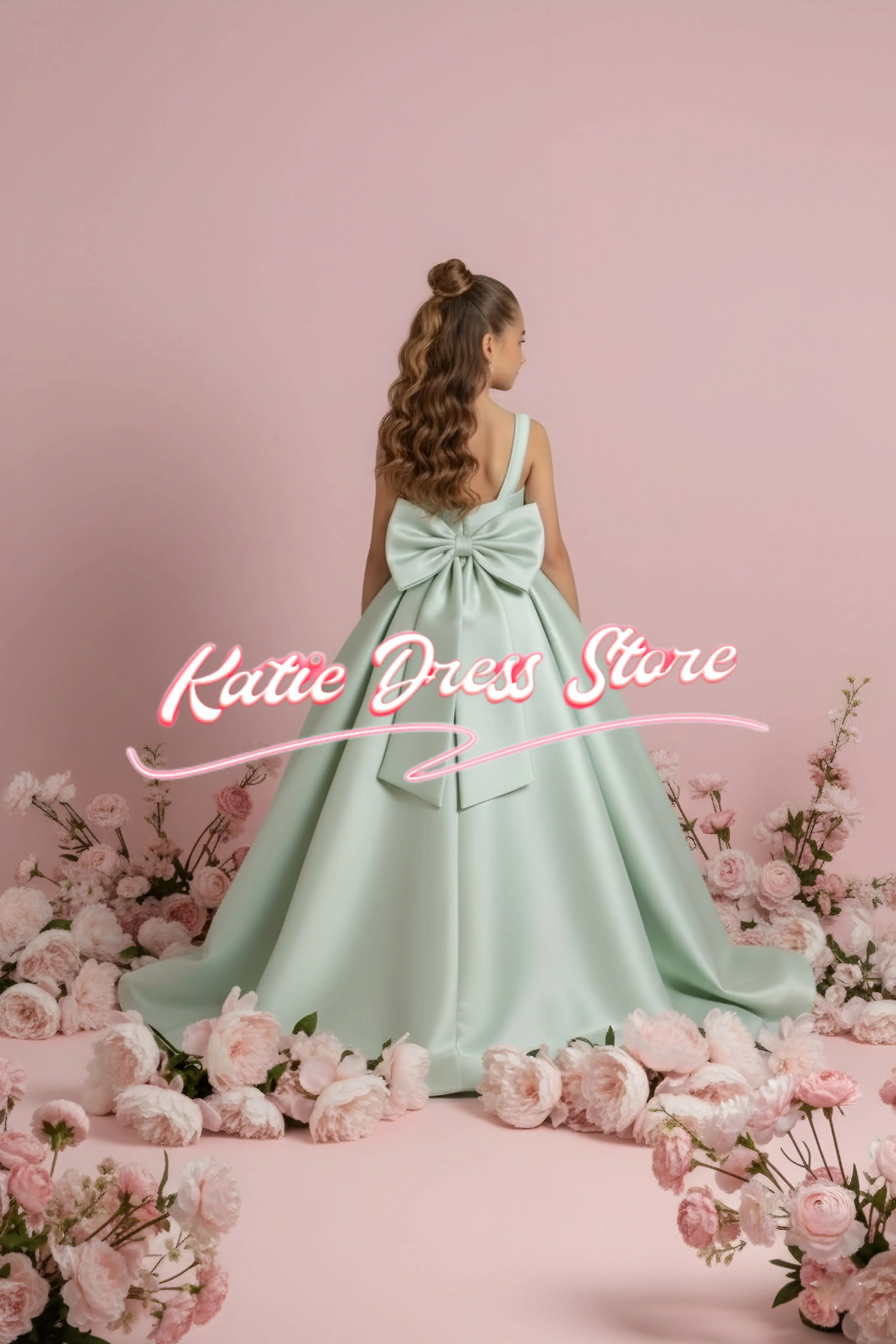 green-customized-flower-girl-dress-for-wedding-satin-sleeveless-floor-length-kids-birthday-party-first-communion-ball-gowns
