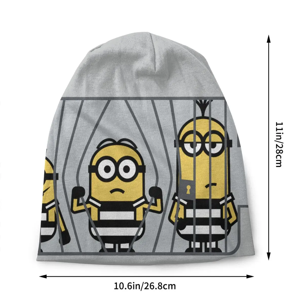 Custom M-Minions Cartoon Battery Skullies Beanies Caps Unisex Winter Warm Knitting Hat Fashion Adult Bonnet Hats Outdoor Ski Cap