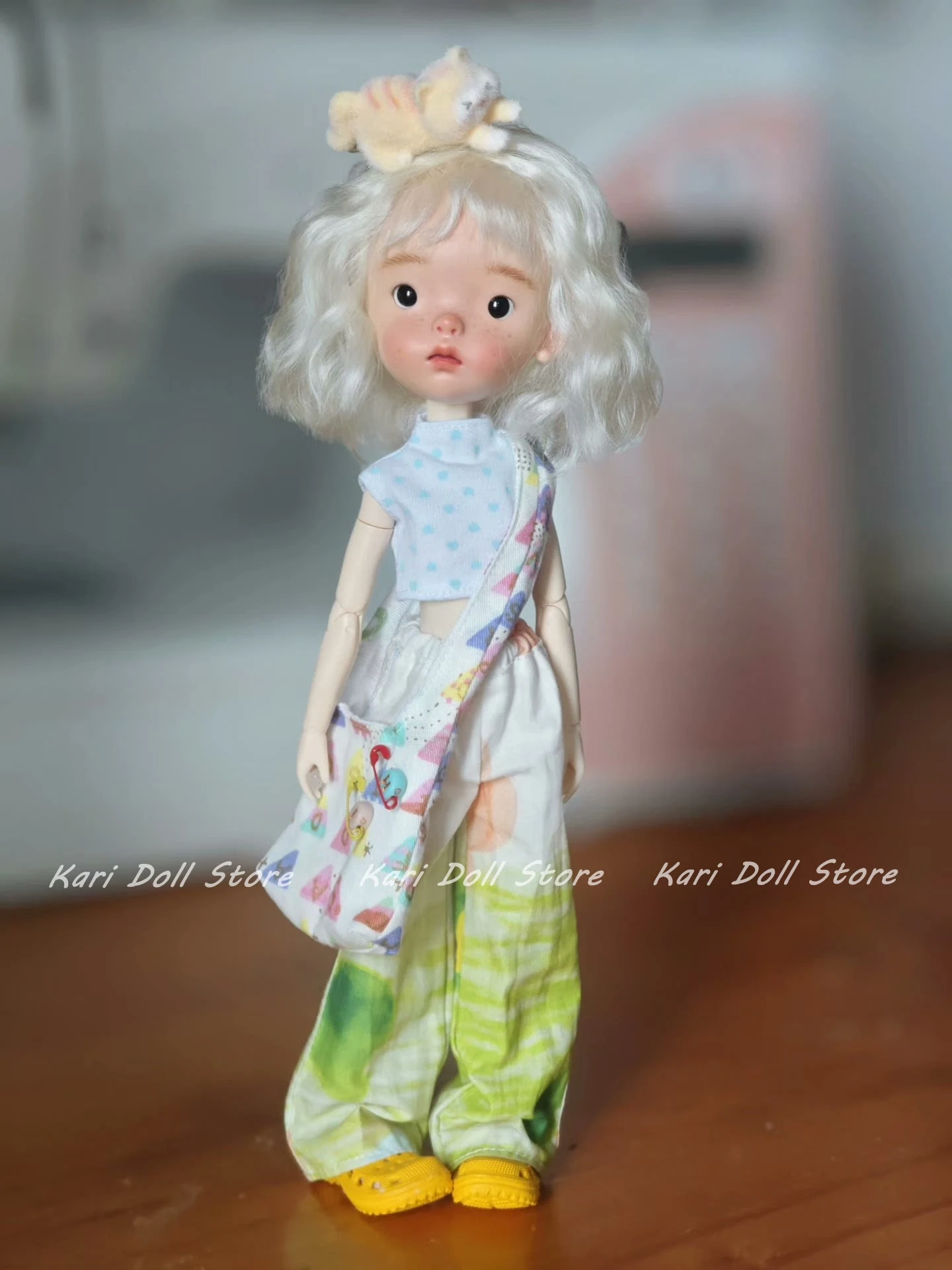 

Kari Doll Clothes and skirts Light green casual trousers short-sleeved casual suit for Landazz Landoudou Doll