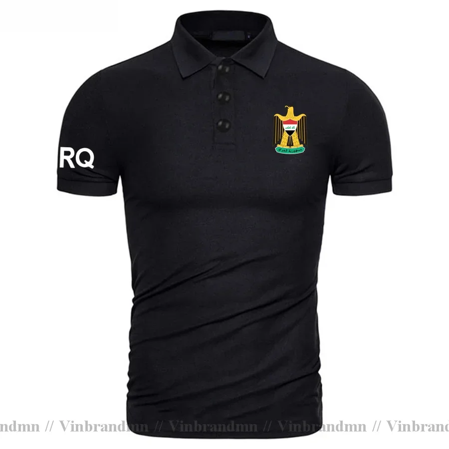 Coat of arms of Iraq Polo Shirt Republic of Iraq Iraqi Shirt Men Fashion Short Sleeve Sweatshirt Sport Jerseys Golf Tennis Polos