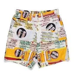 2024 WACKO MARIA Basquiat Black Eye with Tiger Loose Casual Sports Men's and Women's Style Trend Beach Hawaiian Nickel Shorts