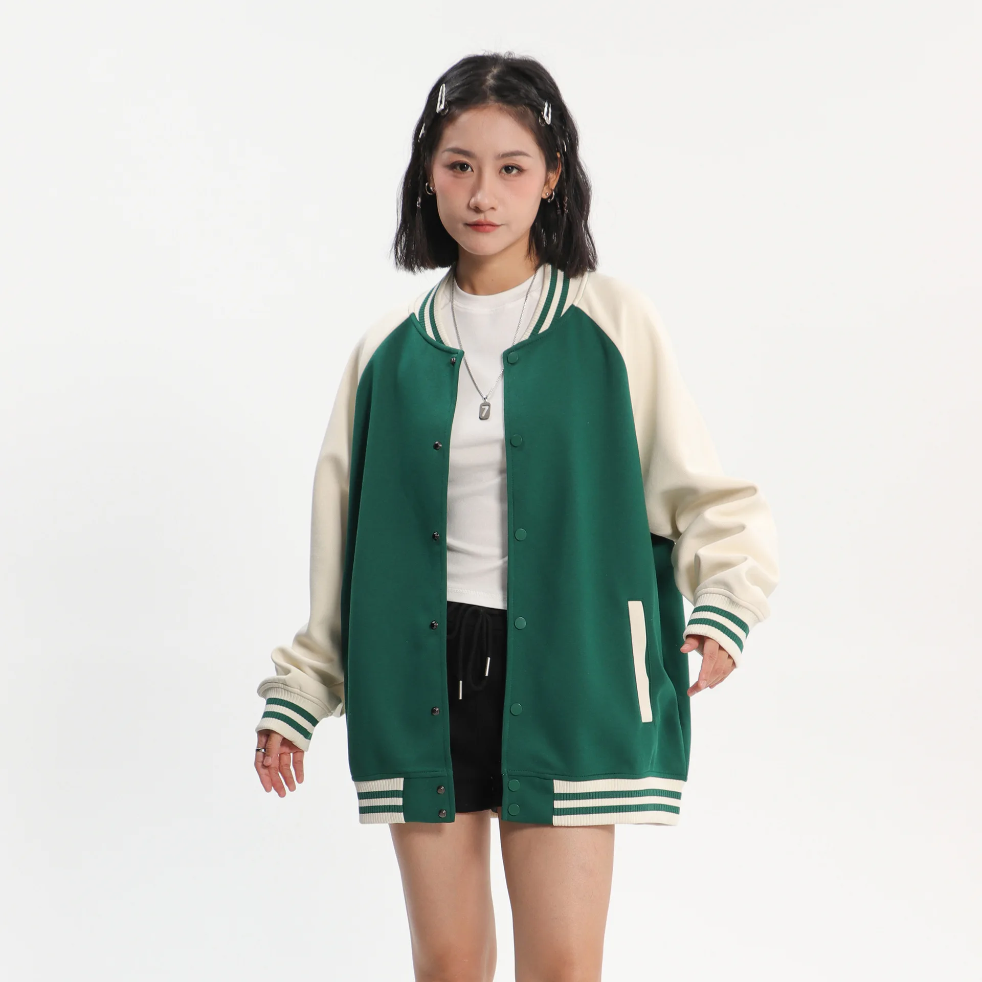 

Бейсбольные куртки для девочек, желтые женские летние винтажные эластичные серебристые ремни в стиле «рыбий кости», сафари, пышные свободные украшения OL