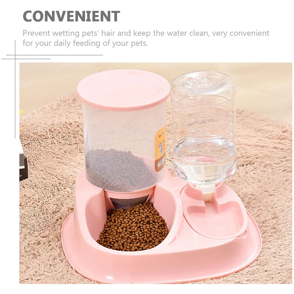 

Unique 2 In 1 Automatic Cat Dog Feeder Stable Anti-Slip Pet Bowl Durable Food Grade Material Easy Clean Break-Proof Pressure