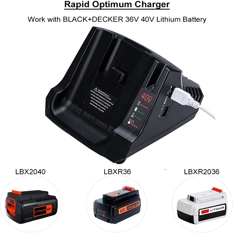 

NEW 40V Battery Charger LCS36 LCS40 for Black/Decker 36V 40V Lithium Battery LBXR36 LBXR2036 LBX1540 LBX2040 EU Plug hot sell
