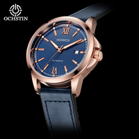 OCHSTIN Top Brand Man Leather-Wrapped Rubber Strap Wristwatch Men‘s Automatic Mechanical Movement Watches Magnetic Buckle Clock