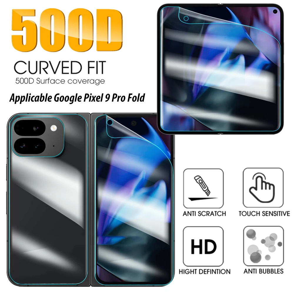 Screen Protector for Google Pixel 9 Pro Fold Front Back Inner HD Clear 9 in 1 Soft Hydrogel Film for Google Pixel 9 Pro Fold