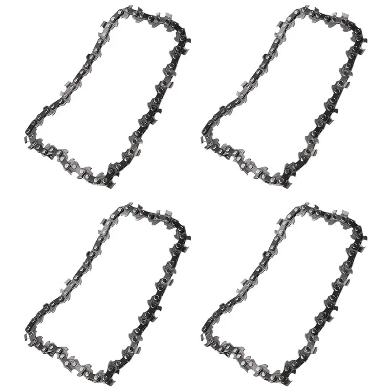 AEE8-4Pcs Mini Chainsaw Chain 4 Inch Guide Saw Chain 1/4 LP Pitch, 28 Sections For Electric Protable Handheld Chain Saw Durable