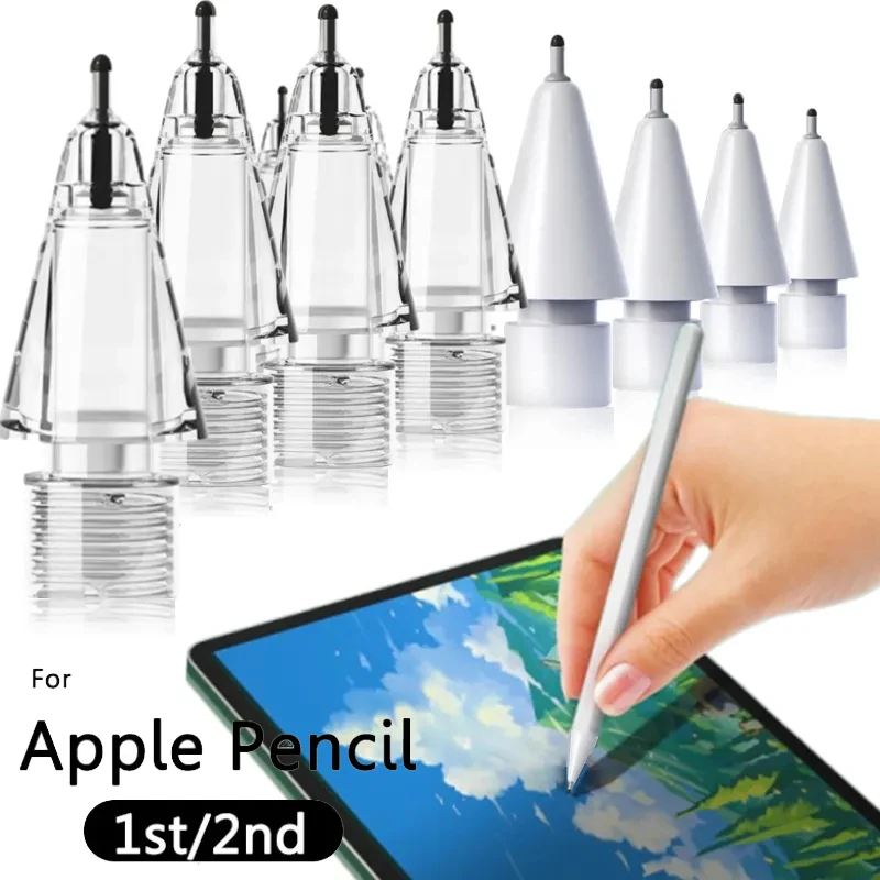 หัวเปลี่ยนใหม่สำหรับดินสอ Apple 1st หัวปากกาแบบใสสำหรับ ipencil รุ่น2ND หัวปากกาเขียนแบบเรียบสำหรับ ipencil 1 2