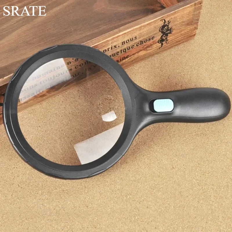

138 mm Big Lens Hand Held Illuminated 1.8x 5x Magnifying Glass with Light Loupe Reading Magnifer for Low Vision Aids with 12LED
