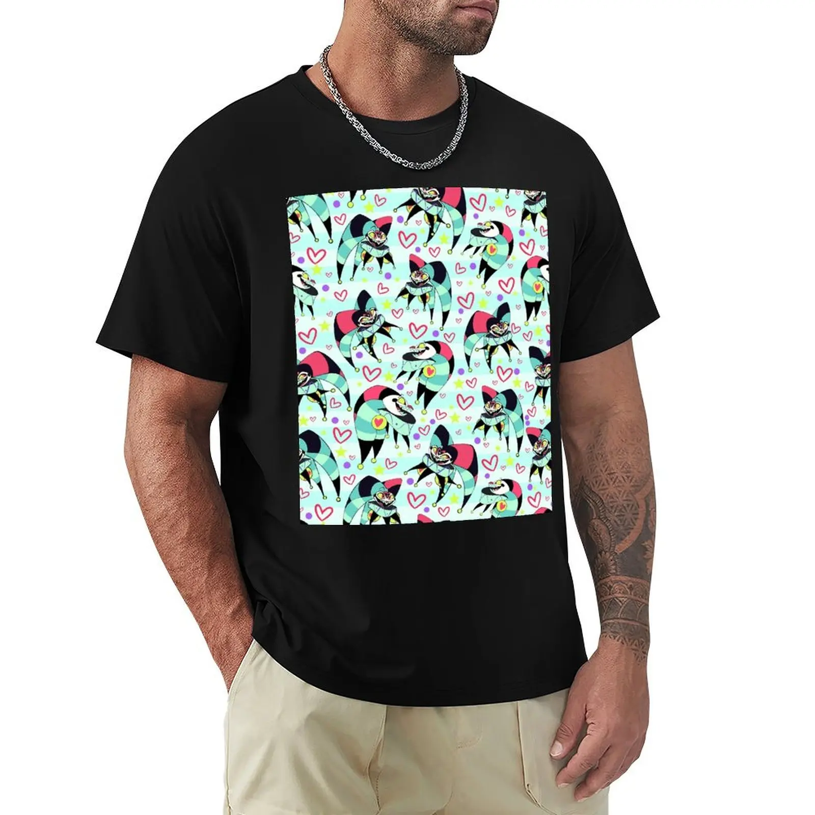 Fizzarolli Seamless Pattern Helluvaboss Fizz T-Shirt Fashion Print Casual Short Sleeve