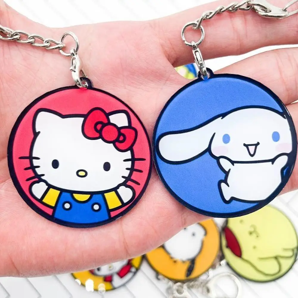 

Hellokitty Kuromi Cinnamon Kawaii Sanrio персонаж акриловая подвесная бирка брелок с рисунком большой головы рюкзак подвески для багажа