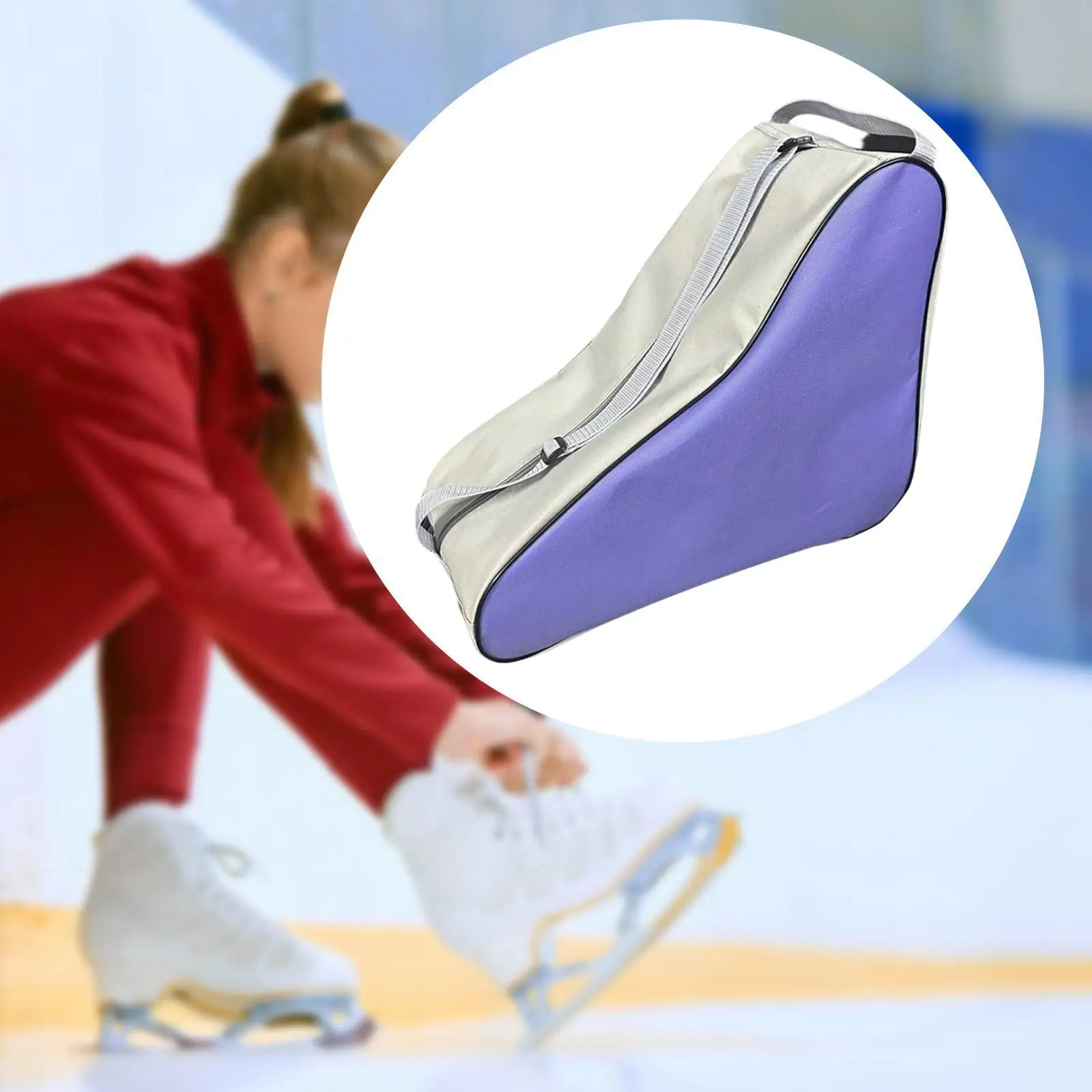 

Ski Boot Bag Zipper Closure Practical Travel Purple Oxford Cloth Storage Bag for Men Women Skiing Sports Air Travel Snowboarding