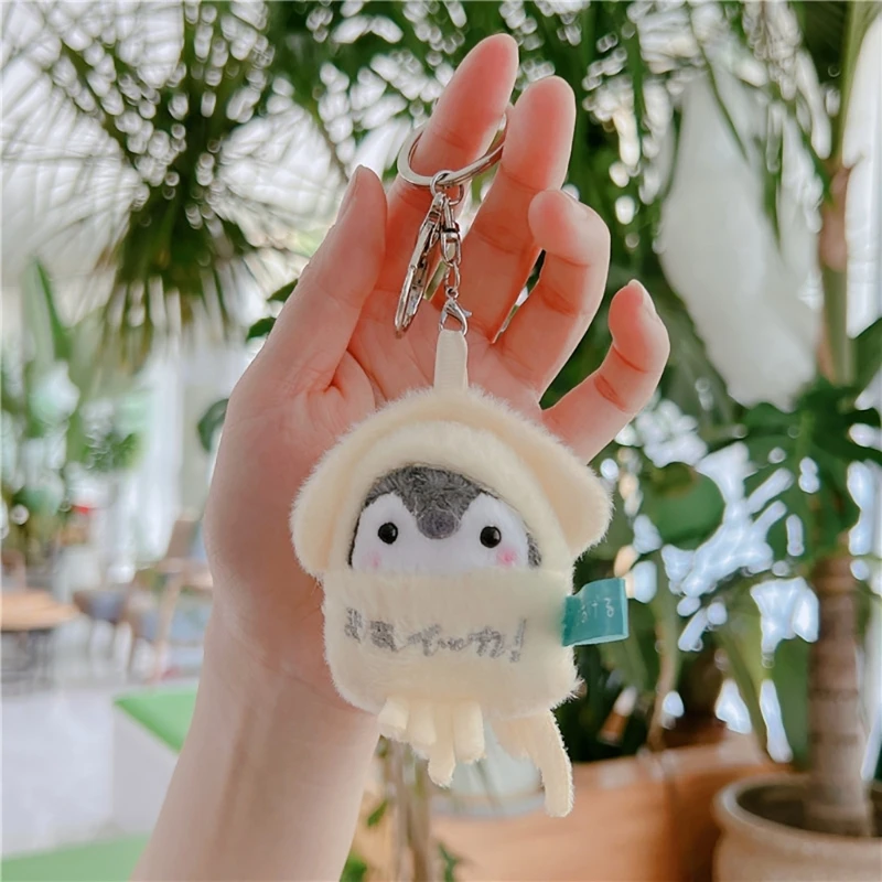 Unique Keychain Gift Cartoon Plush Pendant Girls School Bag Charm Stuffed Animal Mini Keychain Toy Gift for Girls Dropship