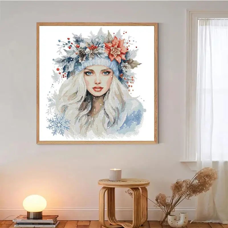 Inverno Angelo Personaggio Modello Punto Croce Aida 14 16 11CT Stampato Tela Tessuto Kit Per Cucire Ricamo FAI DA TE Complementi Arredo Casa Wall Art