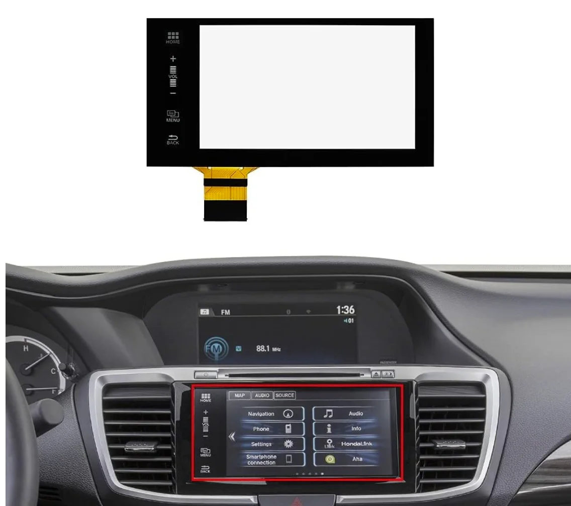 新しい 7 インチ タッチ スクリーン デジタイザー 2016-2017 ホンダ アコード HRV と互換性あり 39101-T2F-A61 39101-T2F-A91 39101-T2F-C61 を交換します。