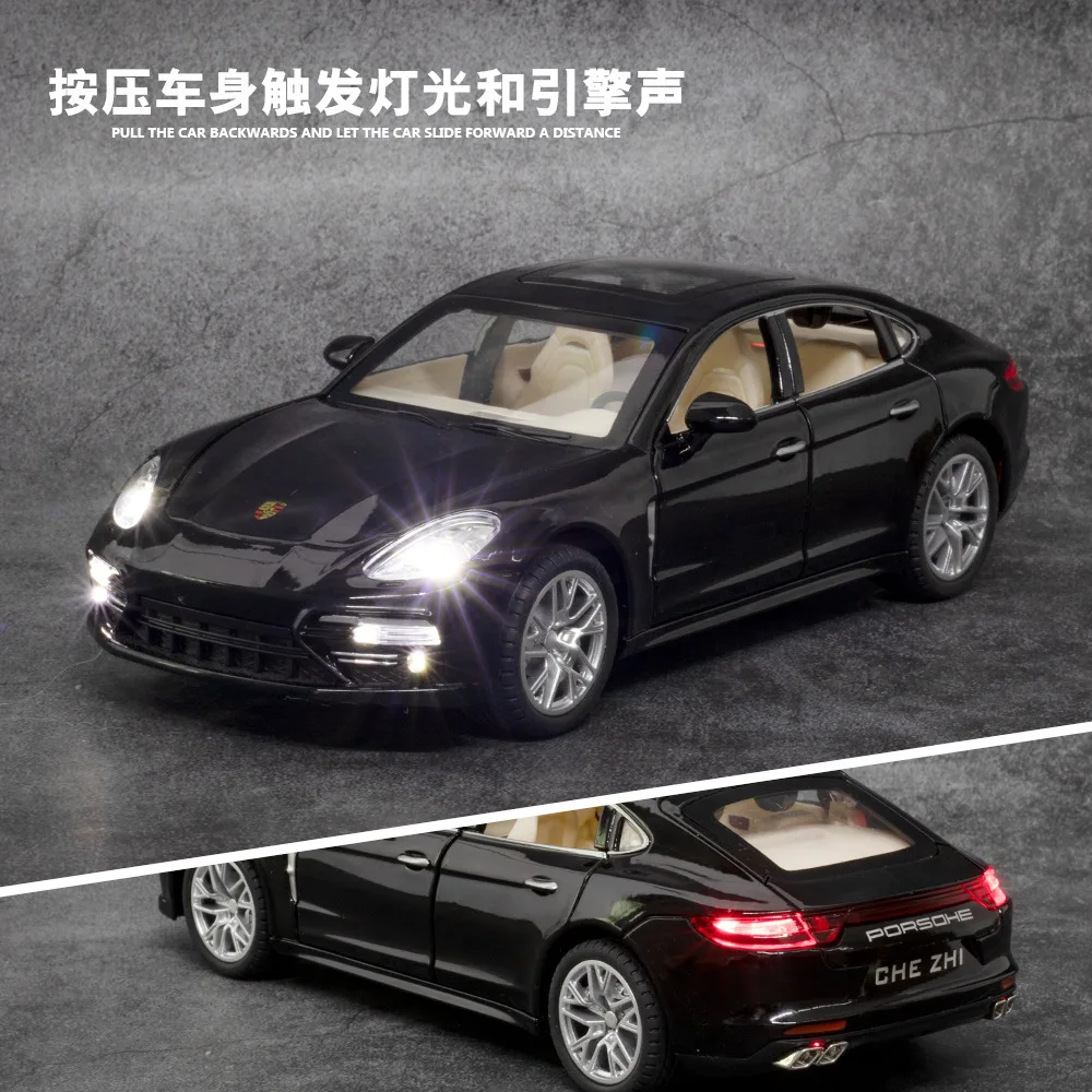 1:24 Porsche Panamera Alloy Diecasts & Toy Model Vehicles Simulation Sound And Light Pull Back Childrens Toy Collection Gift