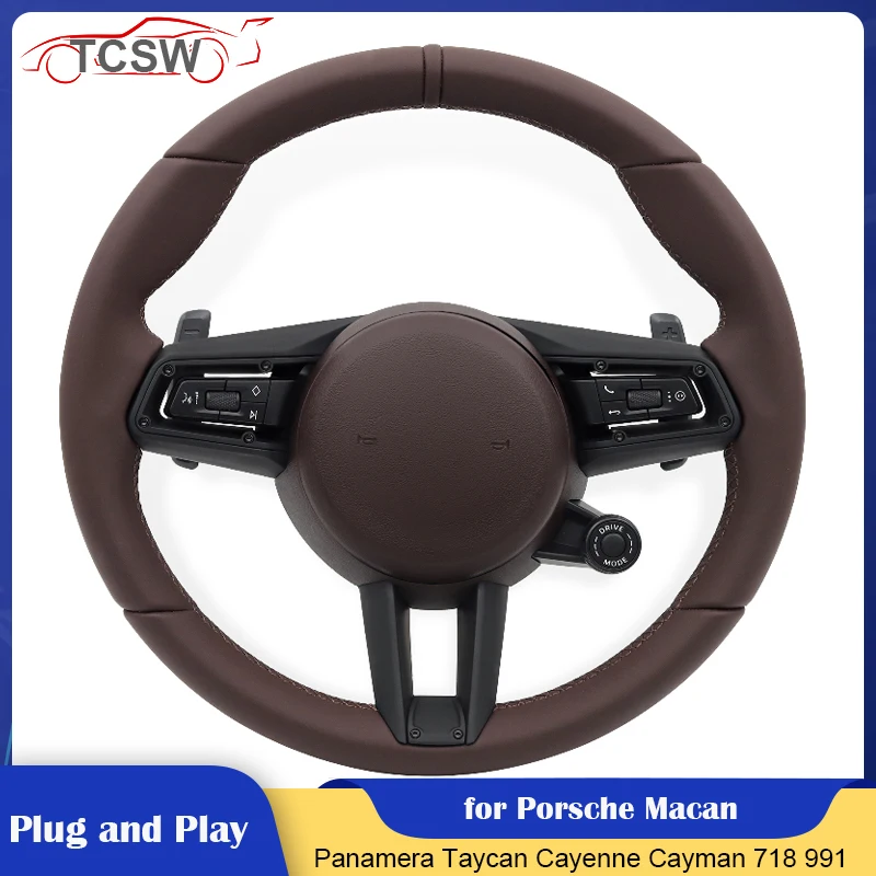 

Upgrade Car Steering Wheel for Porsche Macan Panamera Taycan Cayenne Cayman 718 991 992 911 Boxter Karman OEM any Color