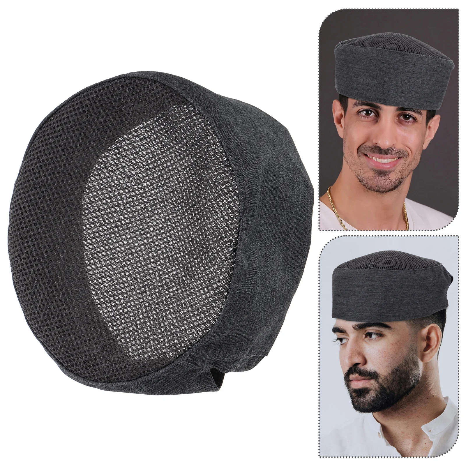 Chapéu de chef de malha respirável unissex estilo coreano boné de cozinha durável e confortável boné de caveira para adultos homens mulheres