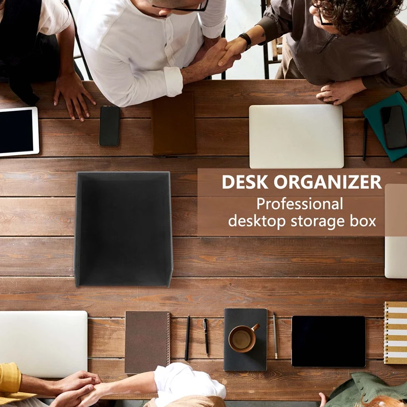 PU Leather Collection Letter Tray,Document Desk Stackable Office File