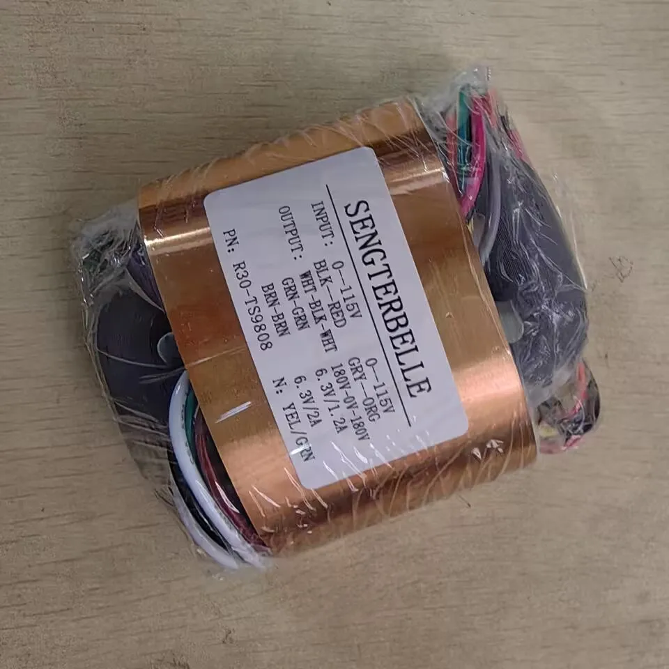 40W HiFi Audio R-Core Transformer 180V-0-180V 0-6.3V 0-6.3V For Tube Preamp Pure Copper Foil Shielded Power Transformer