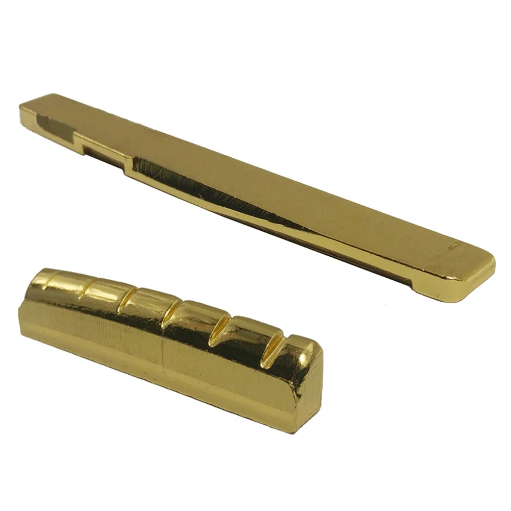 Brass 6 String Acoustic Guitar Bridge Nut and Saddle