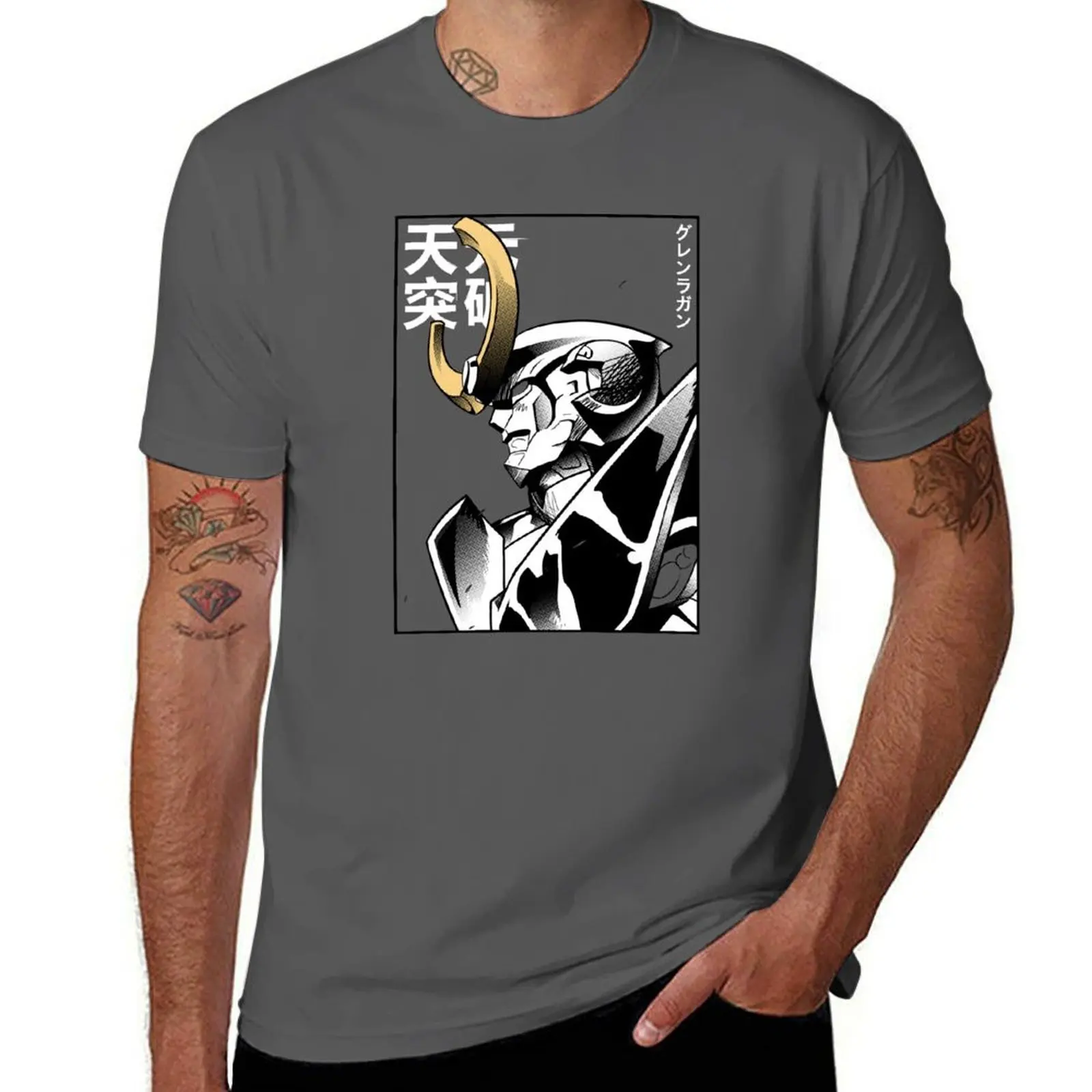 

Tengen Toppa Gurren Lagann Red T-Shirt cotton tshirt 100% t shirt for man 100 percent cotton T-Shirt